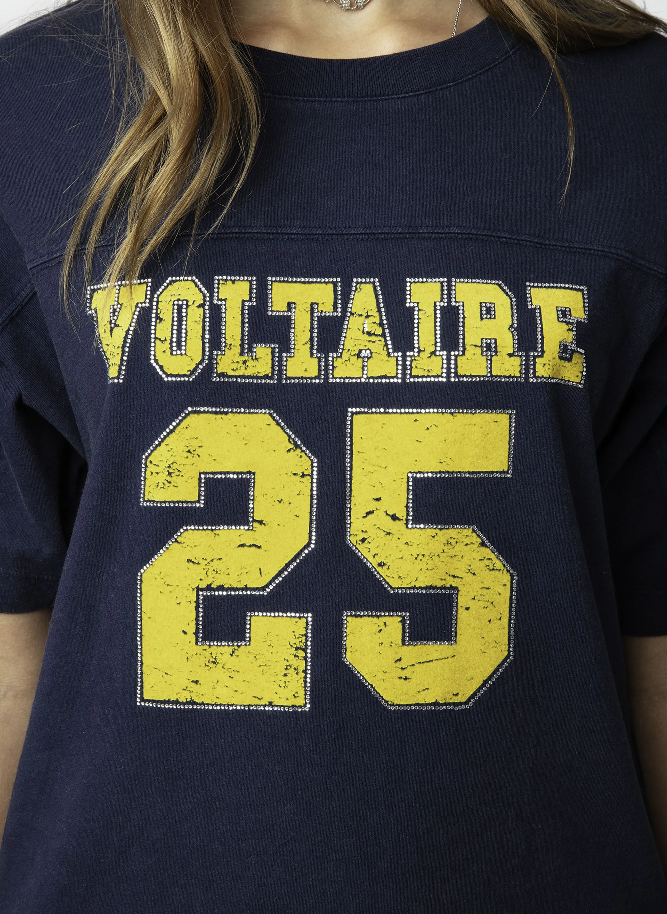 ZADIG&VOLTAIRE BOW - Camiseta estampada de algodón orgánico en azul